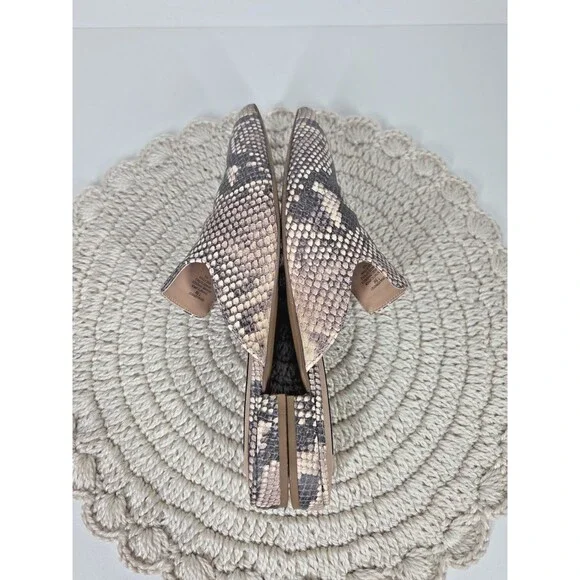 Steve Madden Mattis Python Snakeskin Pointed Toe Slip On Mules Flats Size 7.5M * - Picture 8 of 11